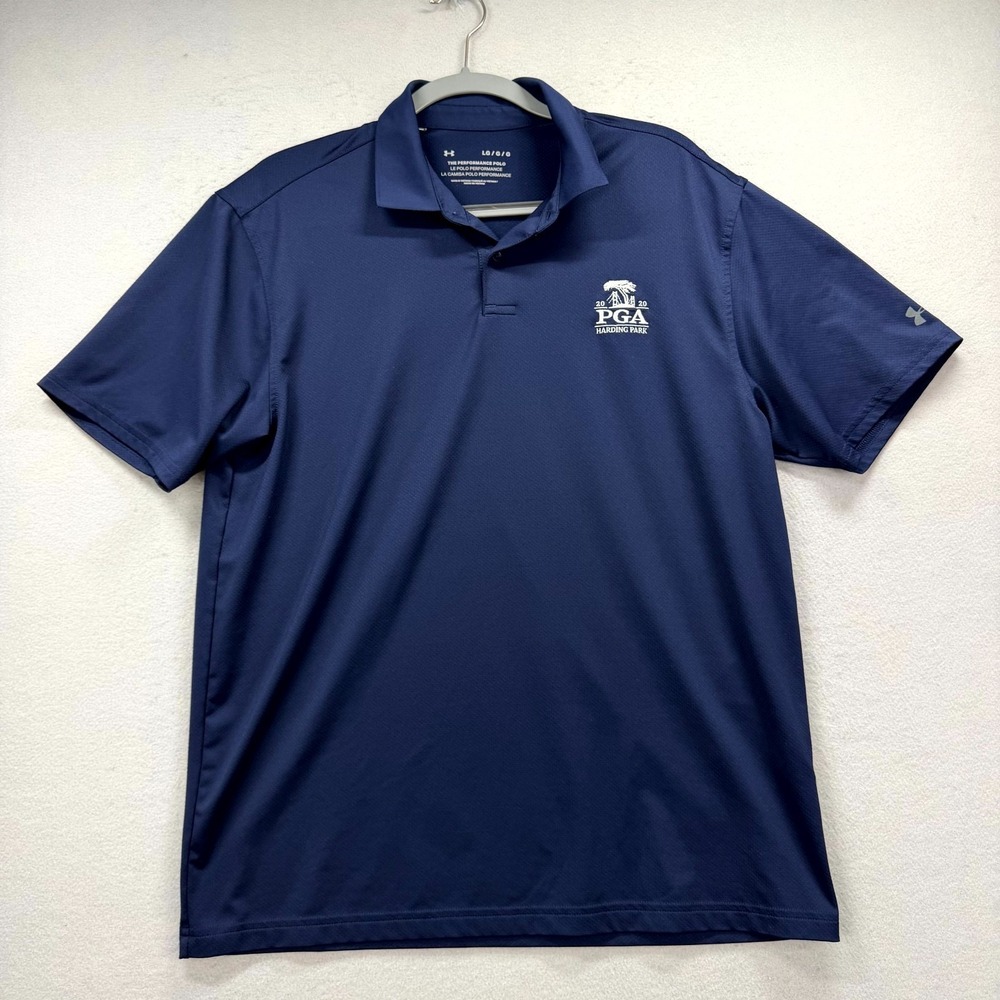 Under Armour Performance Polo Shirt Mens Large Blue 2020 PGA Harding Park Golf